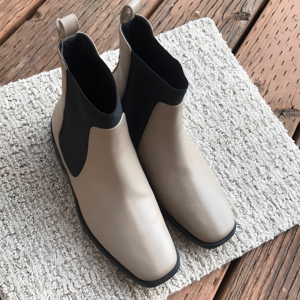 EVERLANE Womens Square Toe  Weather Boots Tan